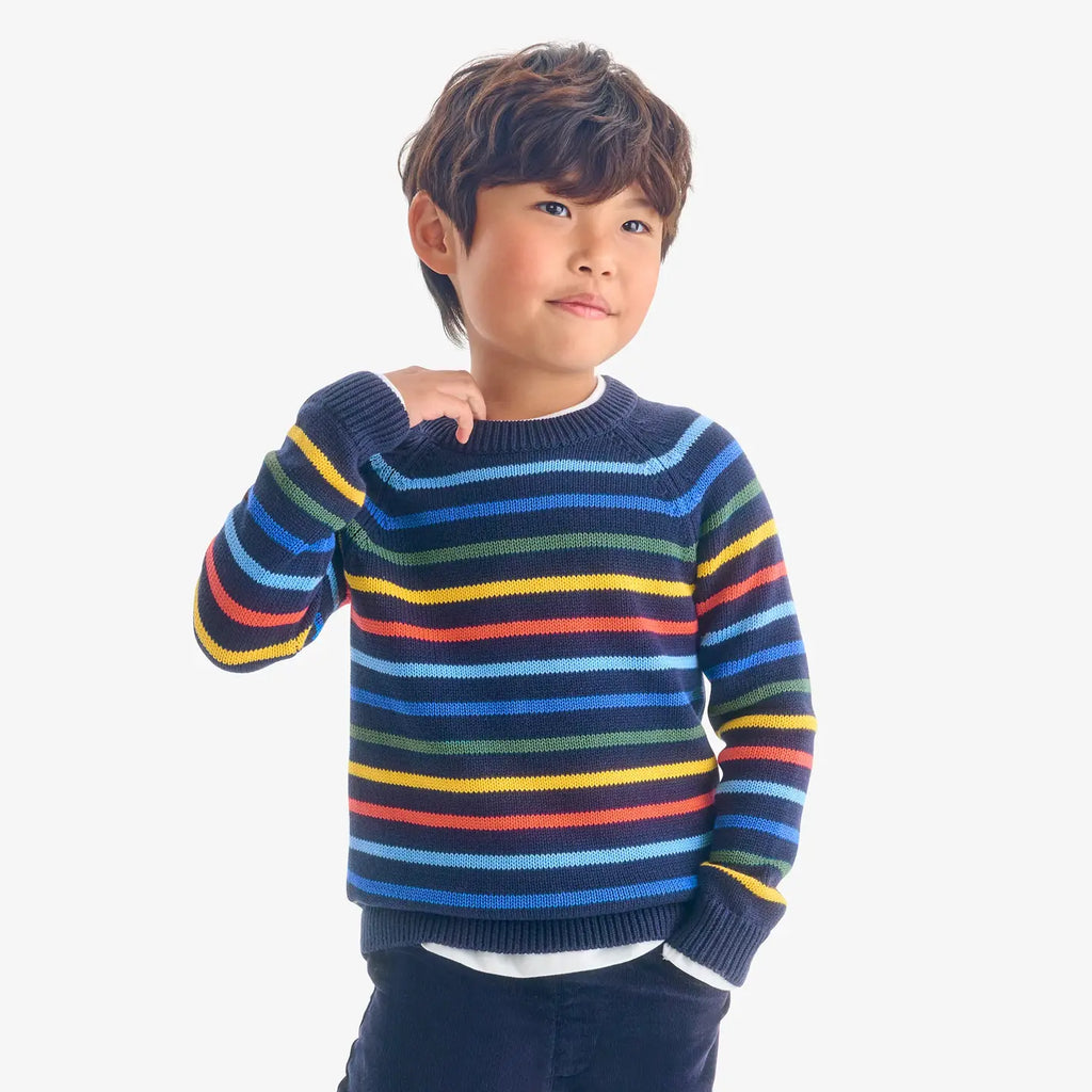 Primary Kids Sweater in Multi-Stripe