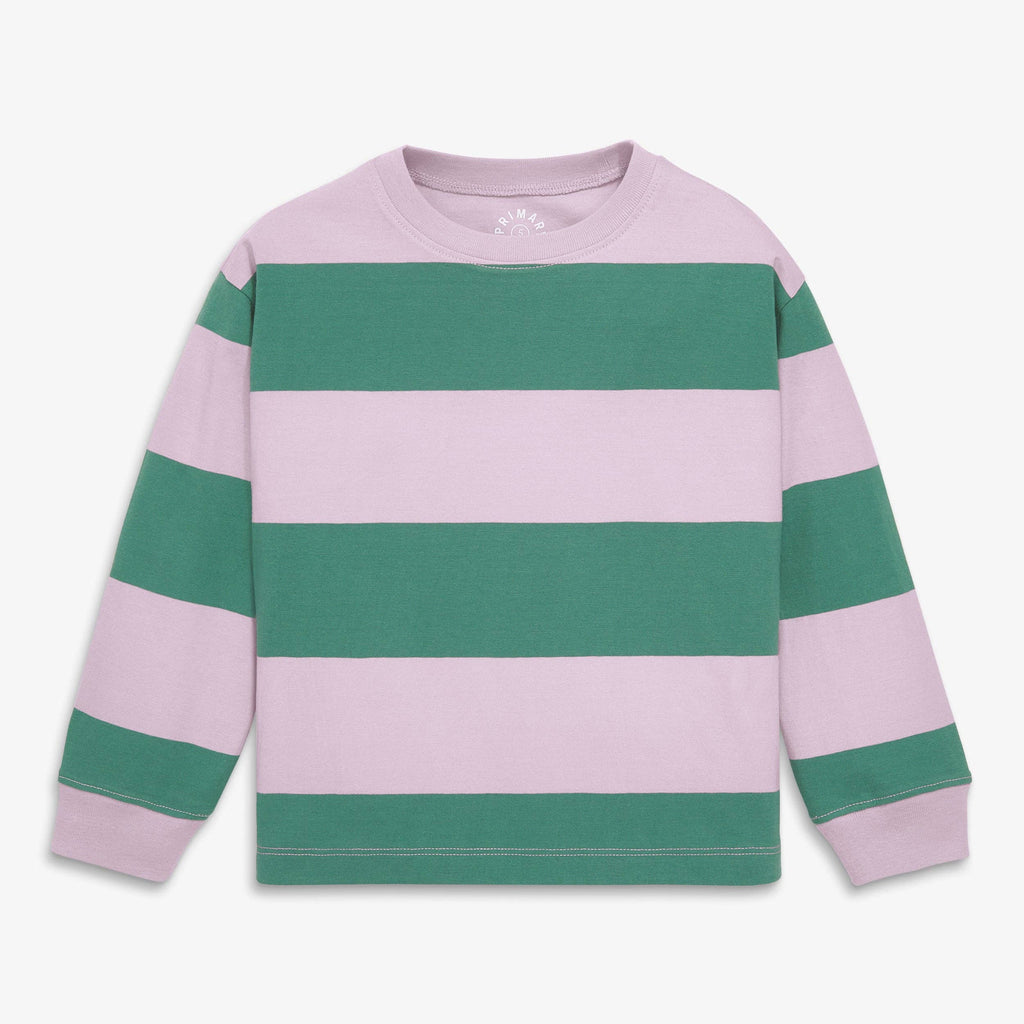 Primary Kids Long Sleeve Easy Tee in Rugby Stripe