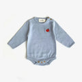 The Rest Knit Bodysuit - Sky Blue with Apple
