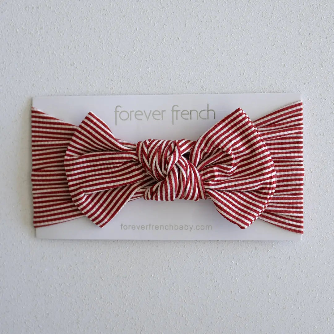 Forever French Bamboo Head Wrap | Peppermint Stripe Ribbed