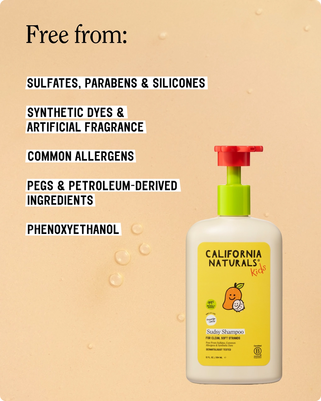 California Naturals Kids Sudsy Shampoo 12oz