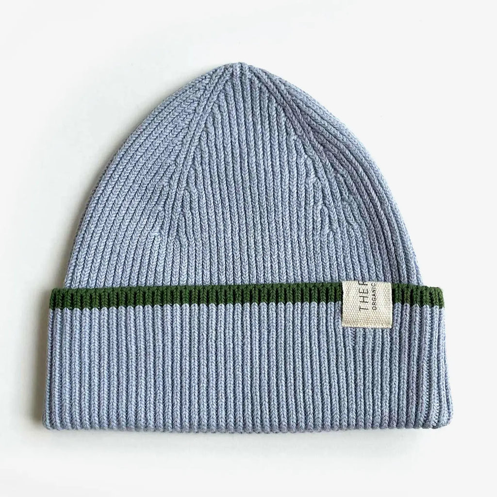 The Rest Organic Cotton Rib Beanie - Sky Clover Dip