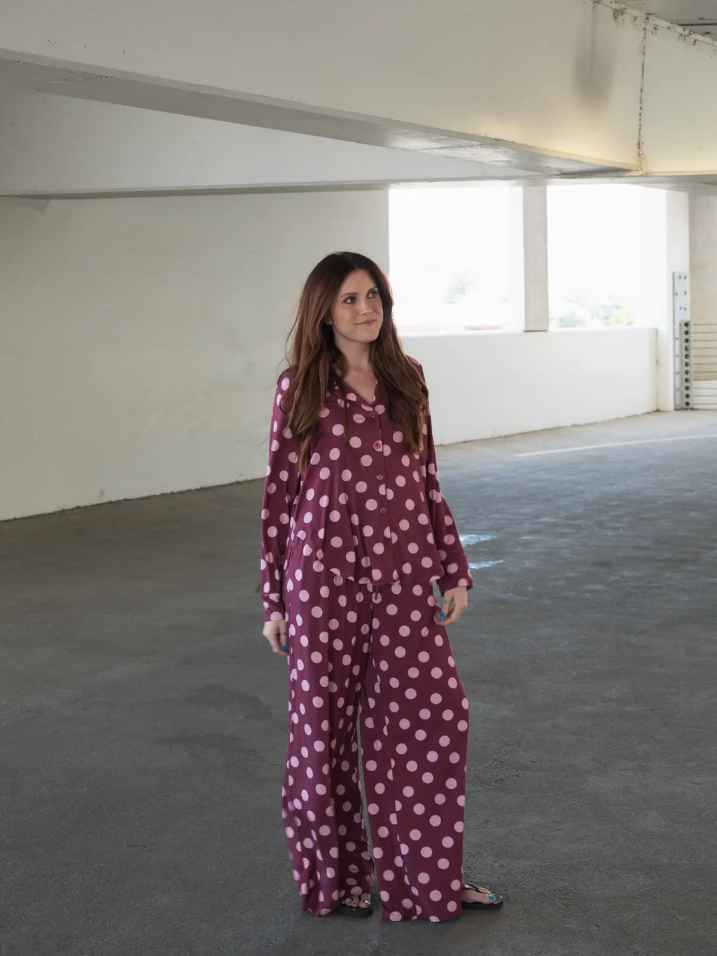 Forever French Baby Women's Bamboo Button-up Lounge Set | Heather Rose Dot