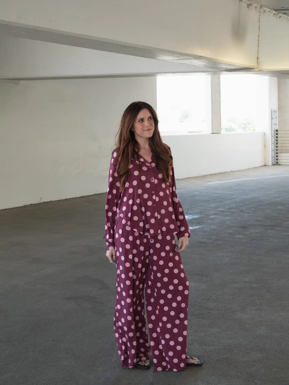 Forever French Baby Women's Bamboo Button-up Lounge Set | Heather Rose Dot