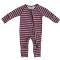 Forever French Bamboo Zip Pajamas | Maroon Stripe