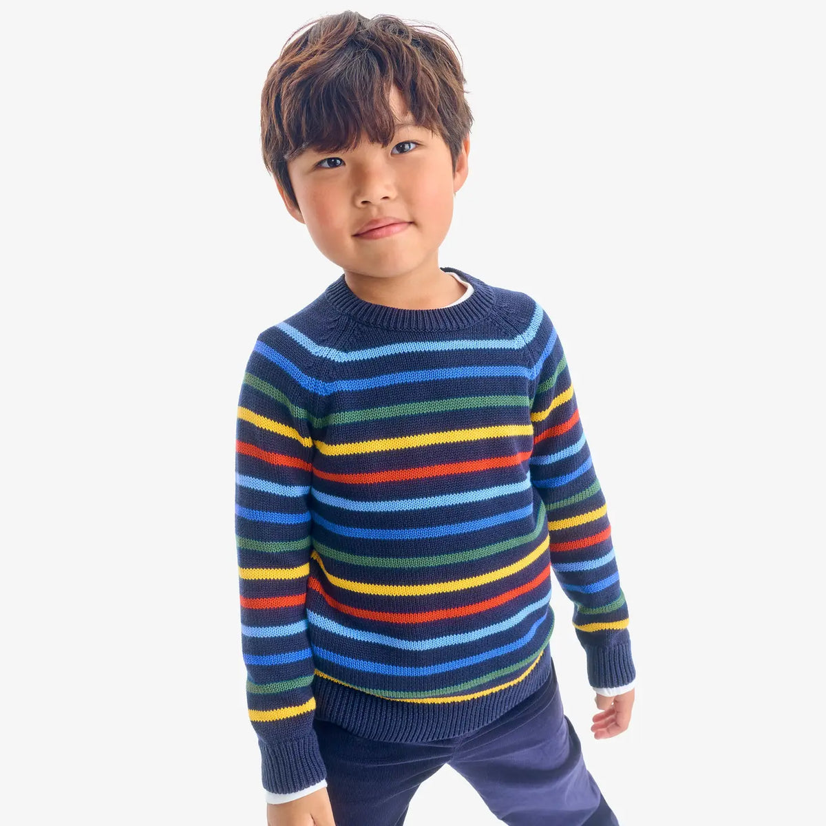 Primary Kids Sweater in Multi-Stripe