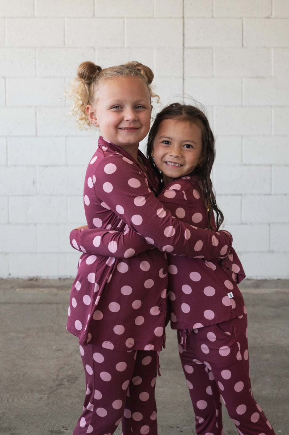 Forever French Bamboo Girls' Bamboo Button Up Lounge Set | Heather Rose Dot