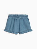 Colored Organics Callie Chambray Ruffle Waist Short