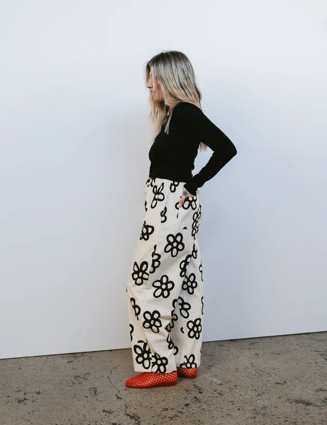 PREORDER: Sonny Label Mumza Twill Pants in Flowerz