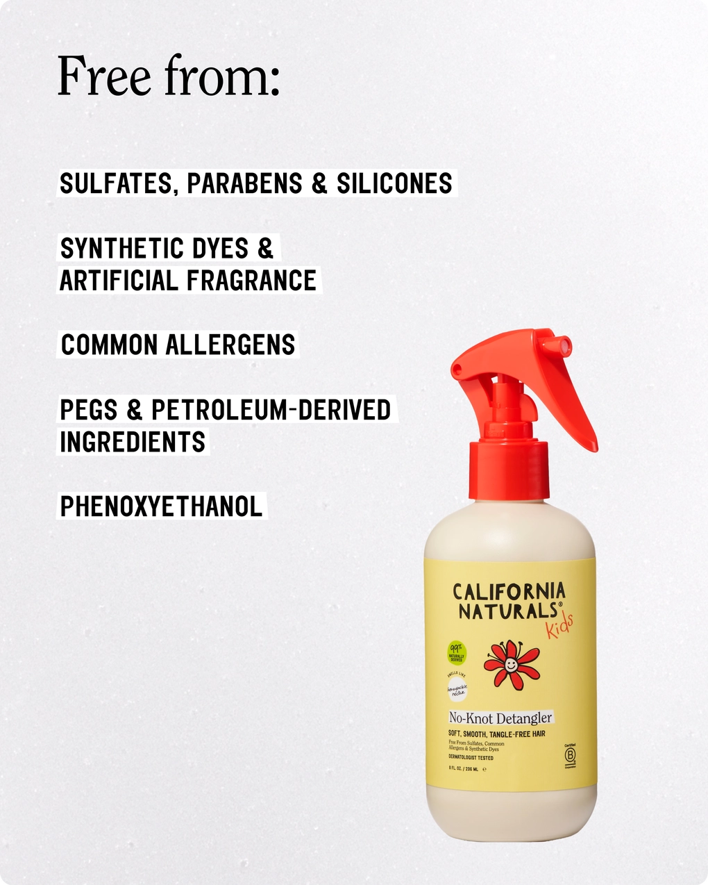 California Naturals Kids No-Knot Detangler Leave-in Spray 8oz
