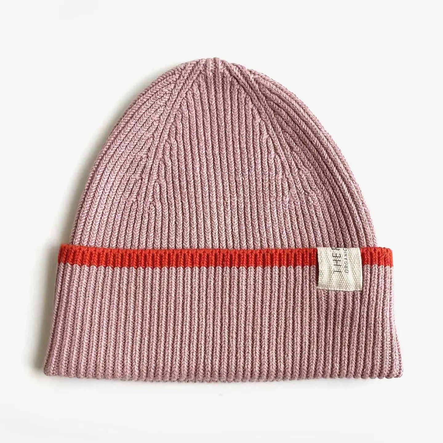 The Rest Organic Cotton Rib Beanie - Bubblegum Tomato Dip