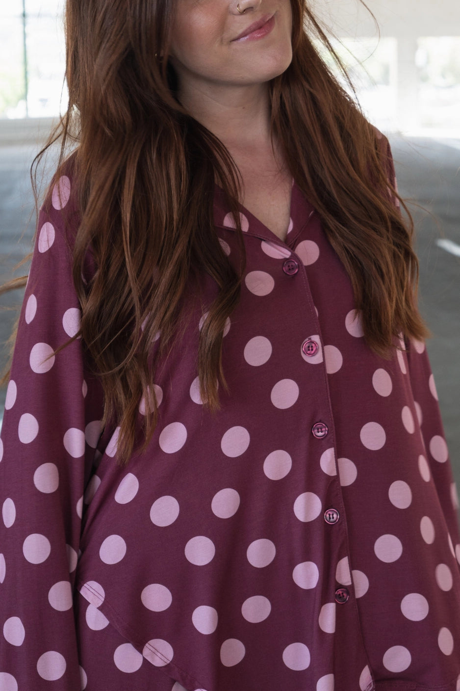 Forever French Baby Women's Bamboo Button-up Lounge Set | Heather Rose Dot