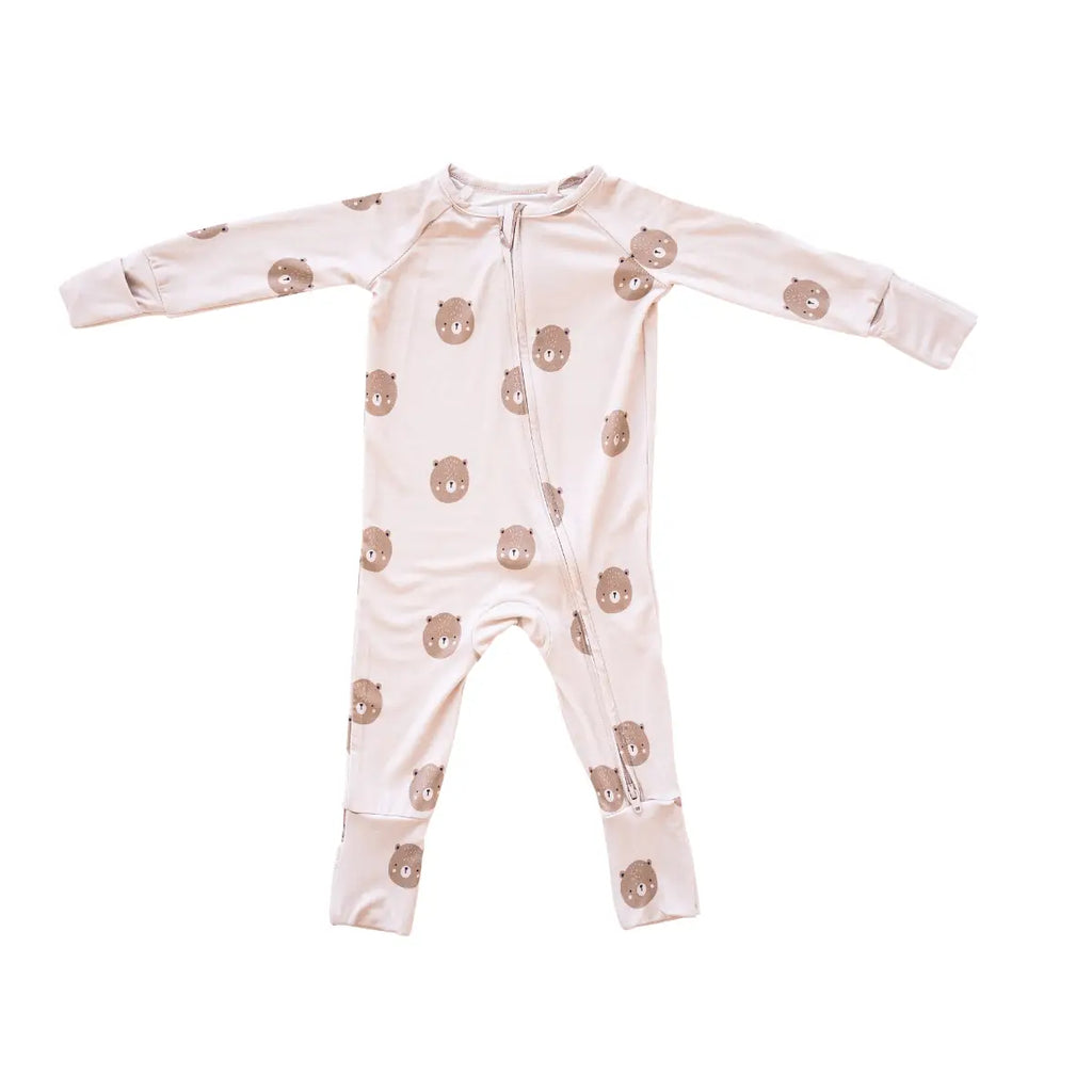 bug + bean by Peachy Kids Bamboo 2-Way Convertible Zip Romper (Teddy)