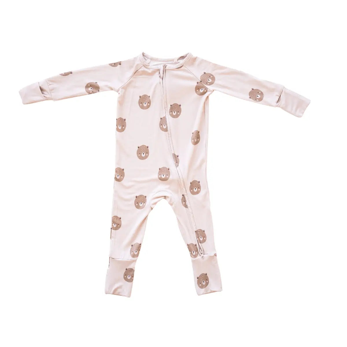 bug + bean by Peachy Kids Bamboo 2-Way Convertible Zip Romper (Teddy)
